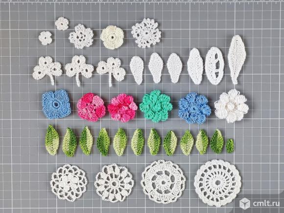 Вязаные аппликации. Декор для скрапбукинга. Фото 1.