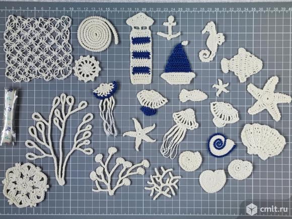 Вязаные аппликации. Декор для скрапбукинга. Фото 1.
