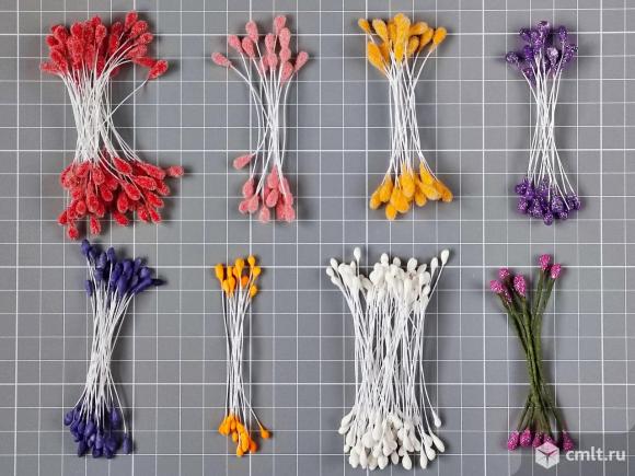 Тычинки для цветов. 196 шт. Декор для скрапбукинга. Фото 1.