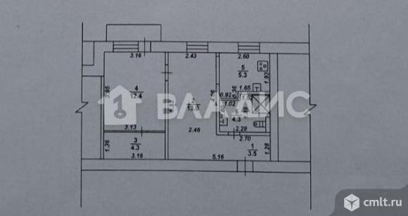 2-комнатная квартира 45 кв.м. Фото 3.