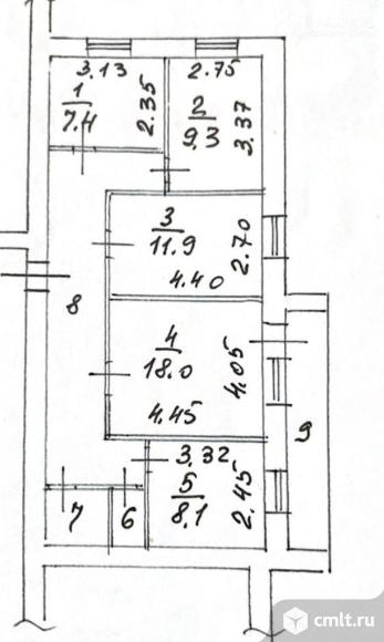 4-комнатная квартира 74,4 кв.м. Фото 14.
