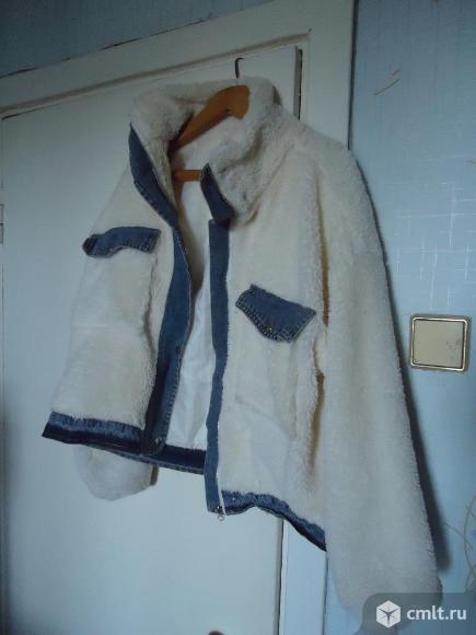 Куртка демисезонная меховая (искуств.) цвет белый. Фото 1.