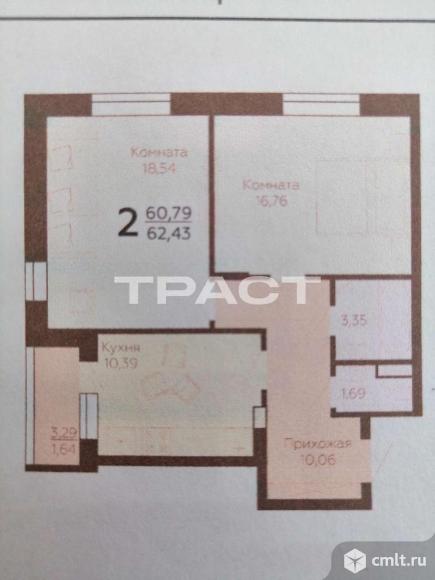 2-комнатная квартира 62,43 кв.м. Фото 20.
