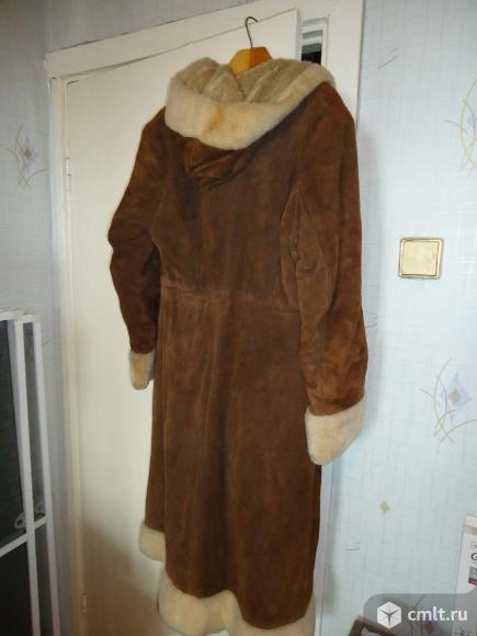 Дубленка женская зимняя замшевая мех искуств.. Фото 2.