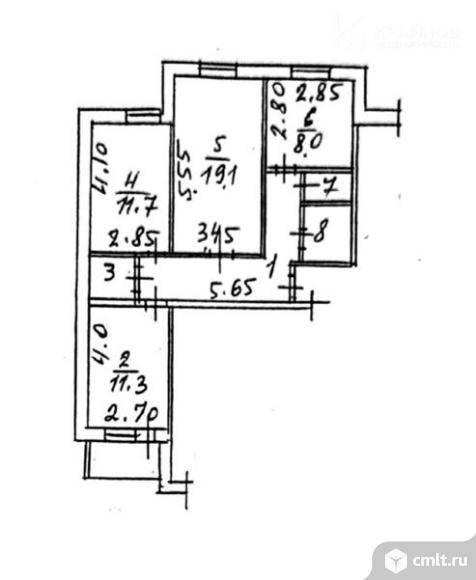 3-комнатная квартира 66,8 кв.м. Фото 14.