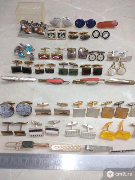 Запонки, зажимы времён СССР. ЧССР. Винтаж. Фото 1.