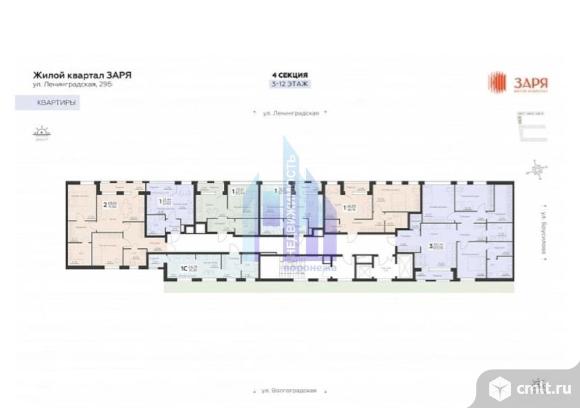 1-комнатная квартира 22,83 кв.м. Фото 3.