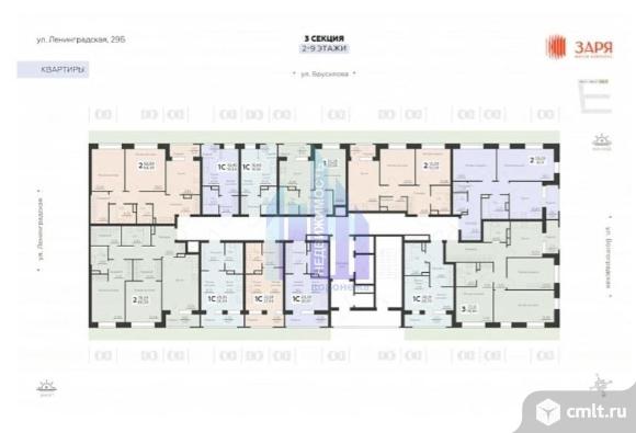 2-комнатная квартира 61,11 кв.м. Фото 3.
