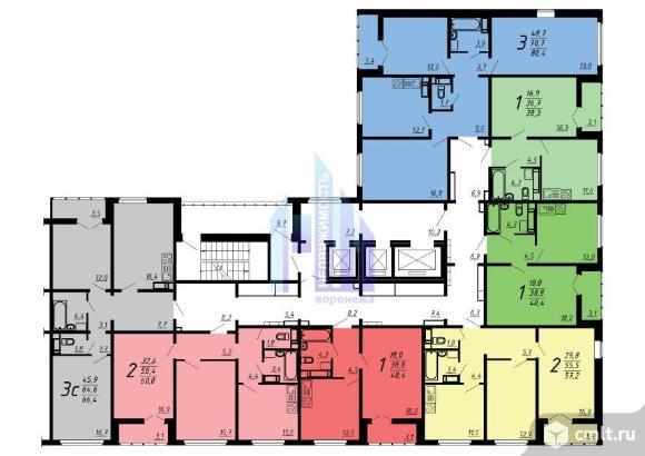 3-комнатная квартира 66,3 кв.м. Фото 15.