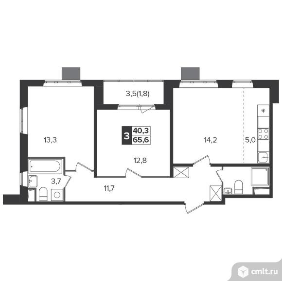 3-комнатная квартира 65 кв.м - Южная Битца. Фото 1.