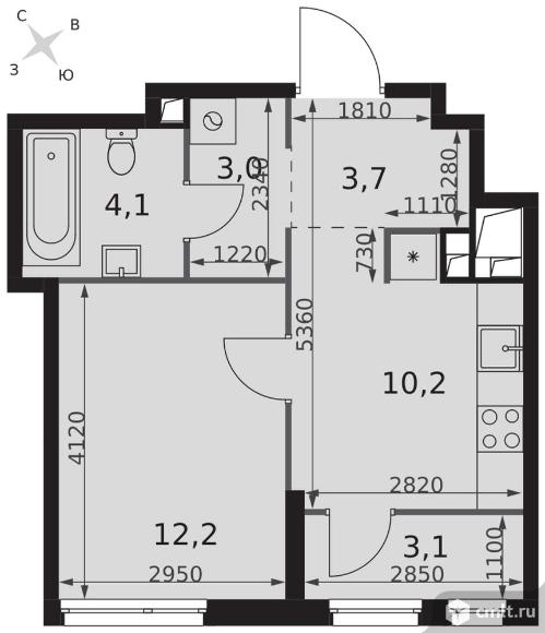 1-комнатная квартира 36,3 кв.м - ЖК "Sydney City". Фото 1.