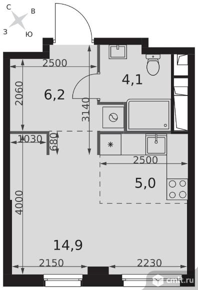 1-комнатная квартира 30,2 кв.м - ЖК "Sydney City". Фото 1.