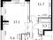 2-комнатная квартира 46,7 кв.м - ЖК "1-й Измайловский". Фото 1.