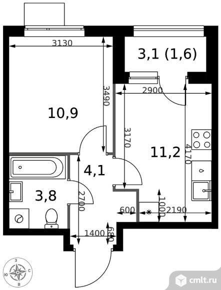 1-комнатная квартира 31,6 кв.м - ЖК "1-й Измайловский". Фото 1.