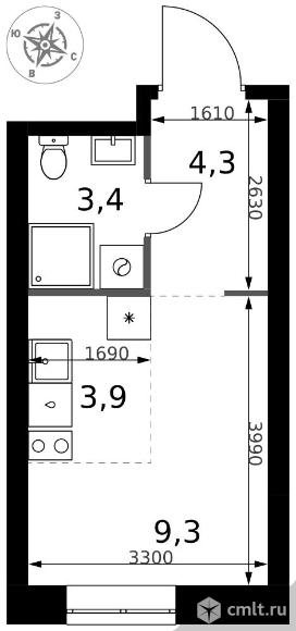 1-комнатная квартира 20,9 кв.м - ЖК "1-й Измайловский". Фото 1.