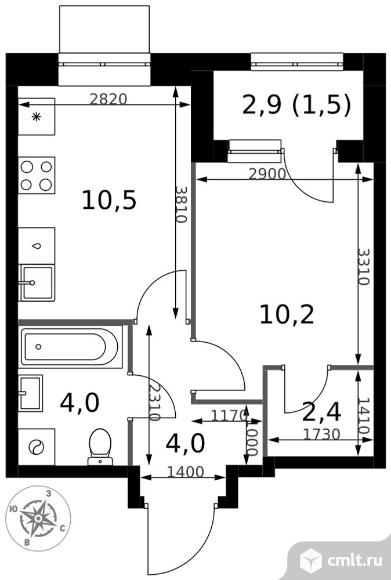 1-комнатная квартира 32,6 кв.м - ЖК "1-й Измайловский". Фото 1.