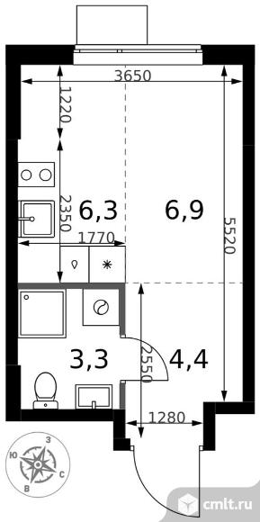 1-комнатная квартира 20,9 кв.м - ЖК "1-й Измайловский". Фото 1.