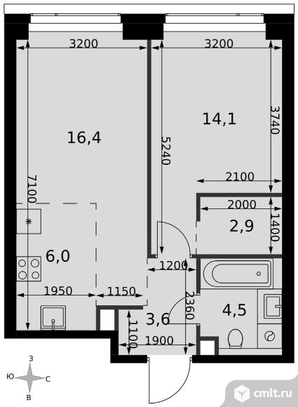 2-комнатная квартира 47,5 кв.м - ЖК "Amber City". Фото 1.