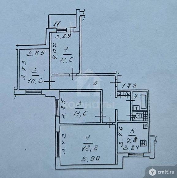 4-комнатная квартира 82 кв.м. Фото 19.