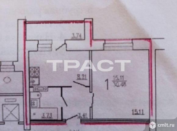 1-комнатная квартира 32,8 кв.м. Фото 11.