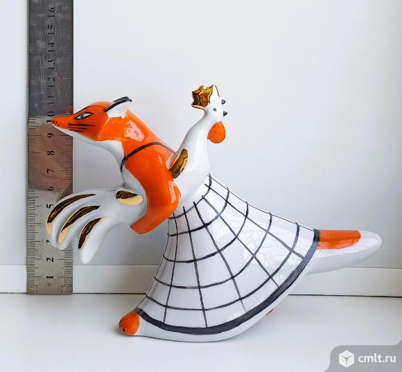 Статуэтка Лиса и Петух Сказка Вербилки Гарднер. Фото 1.