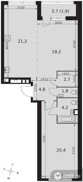 2-комнатная квартира 76,2 кв.м - ЖК "Архитектор". Фото 1.