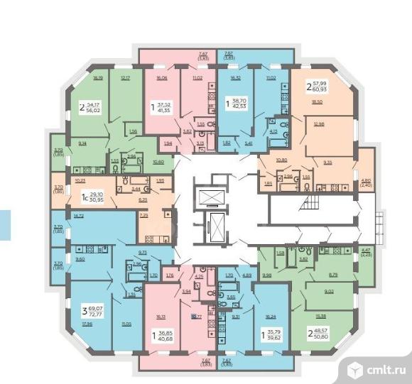 1-комнатная квартира 29,1 кв.м. Фото 16.