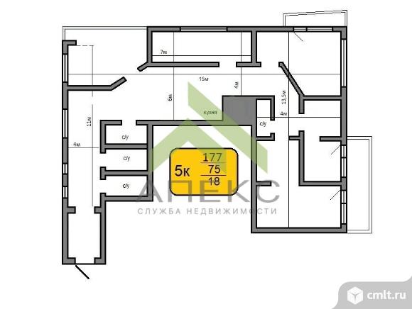 5-комнатная квартира 176,9 кв.м. Фото 20.