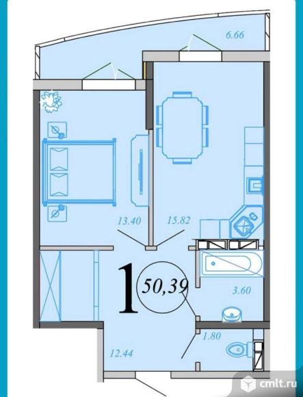 Продается 1-комн. квартира 47.3 кв.м.. Фото 1.