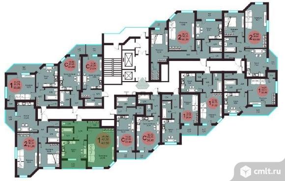 1-комнатная квартира 42 кв.м. Фото 1.