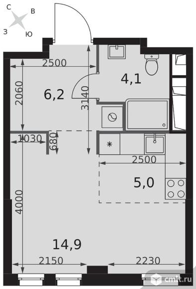 1-комнатная квартира 30,2 кв.м - ЖК "Sydney City". Фото 1.