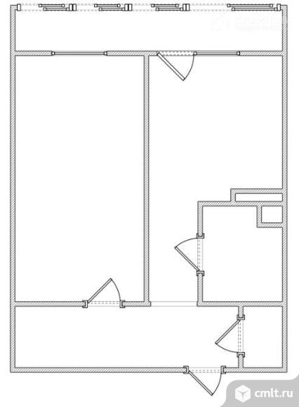1-комнатная квартира 41,7 кв.м. Фото 1.