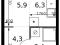 1-комнатная квартира 19,9 кв.м - ЖК "1-й Измайловский". Фото 1.