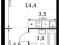 1-комнатная квартира 26,3 кв.м - ЖК "1-й Измайловский". Фото 1.