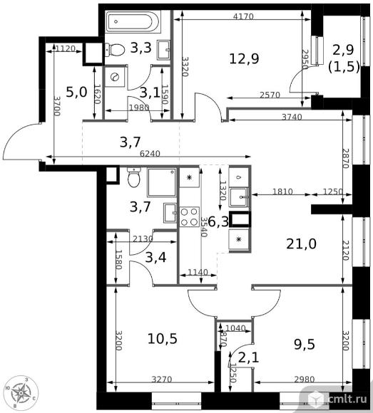 4-комнатная квартира 86 кв.м - ЖК "1-й Измайловский". Фото 1.