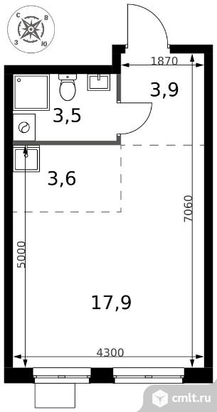 1-комнатная квартира 28,9 кв.м - ЖК "1-й Донской". Фото 1.