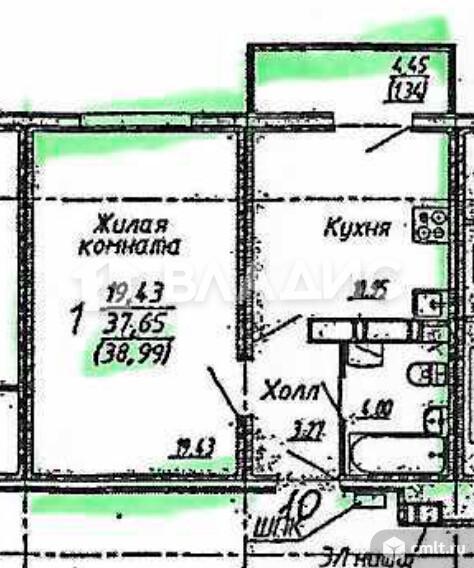 1-комнатная квартира 37 кв.м. Фото 11.