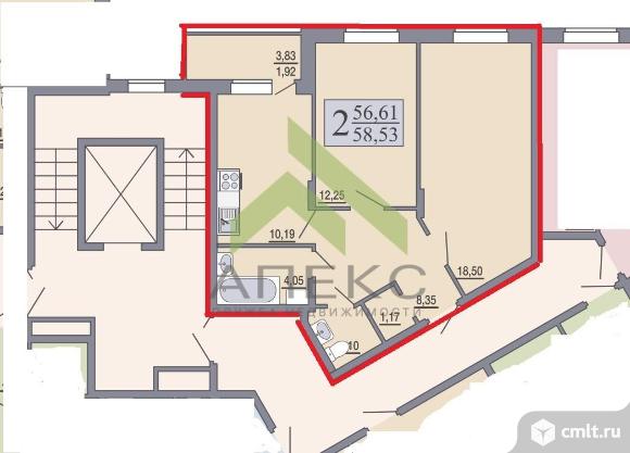 2-комнатная квартира 57 кв.м. Фото 18.