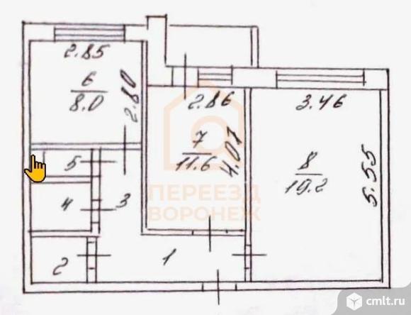2-комнатная квартира 54 кв.м. Фото 18.
