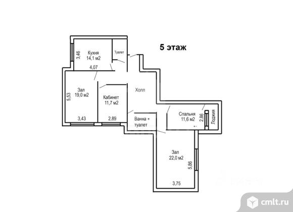 4-комнатная квартира 113 кв.м. Фото 9.