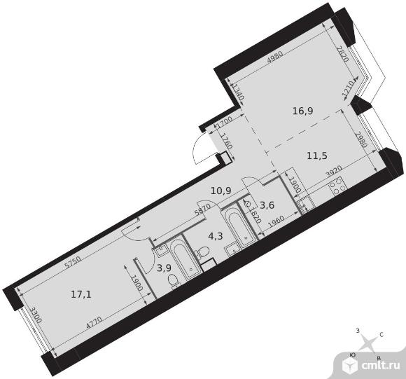 2-комнатная квартира 68,2 кв.м - ЖК "Архитектор". Фото 1.