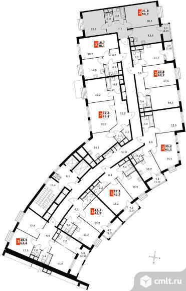 Продам 2-комн. квартиру 59.7 кв.м.. Фото 1.