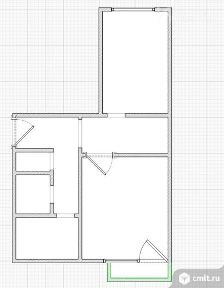 2-комнатная квартира 44,6 кв.м. Фото 11.