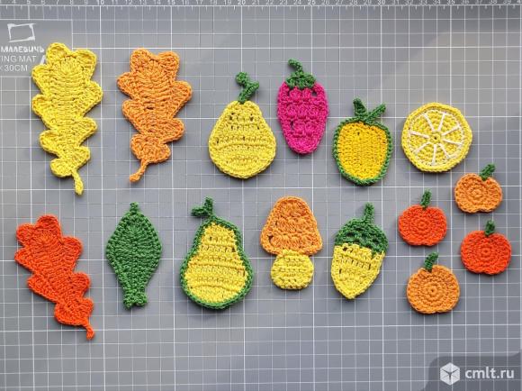 Вязанные аппликации. Декор для скрапбукинга.. Фото 1.