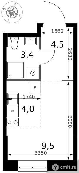 1-комнатная квартира 21,4 кв.м - ЖК "1-й Измайловский". Фото 1.