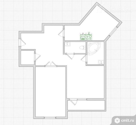 2-комнатная квартира 72 кв.м. Фото 1.