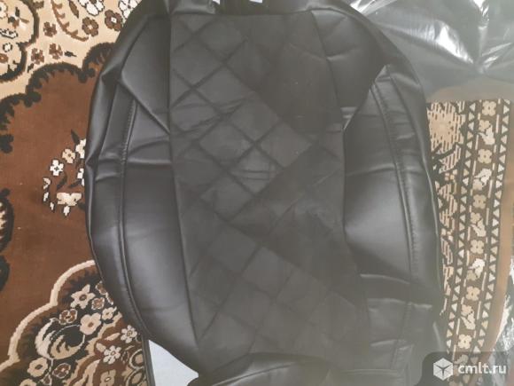 Чехлы лада 2190 спинка цельная из экокожи. Фото 1.