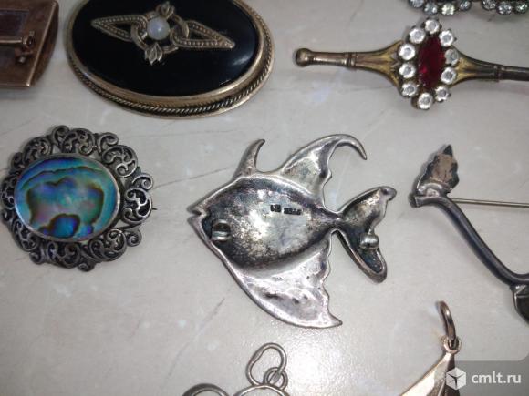 Винтажные броши и кулоны Серебро 875 - 925.. Фото 10.