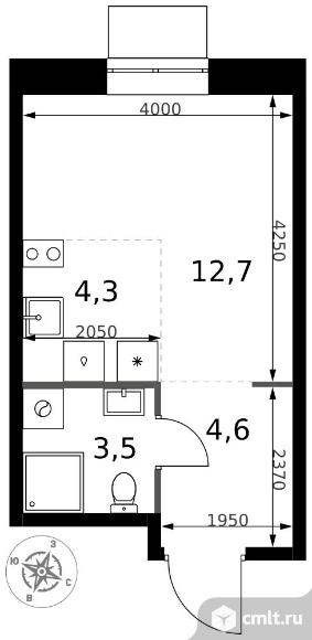 1-комнатная квартира 25,1 кв.м - ЖК "1-й Измайловский". Фото 1.