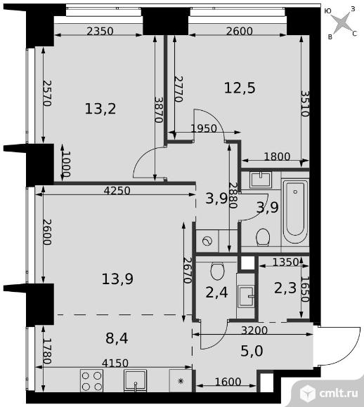 3-комнатная квартира 65,5 кв.м - ЖК "Amber City". Фото 1.
